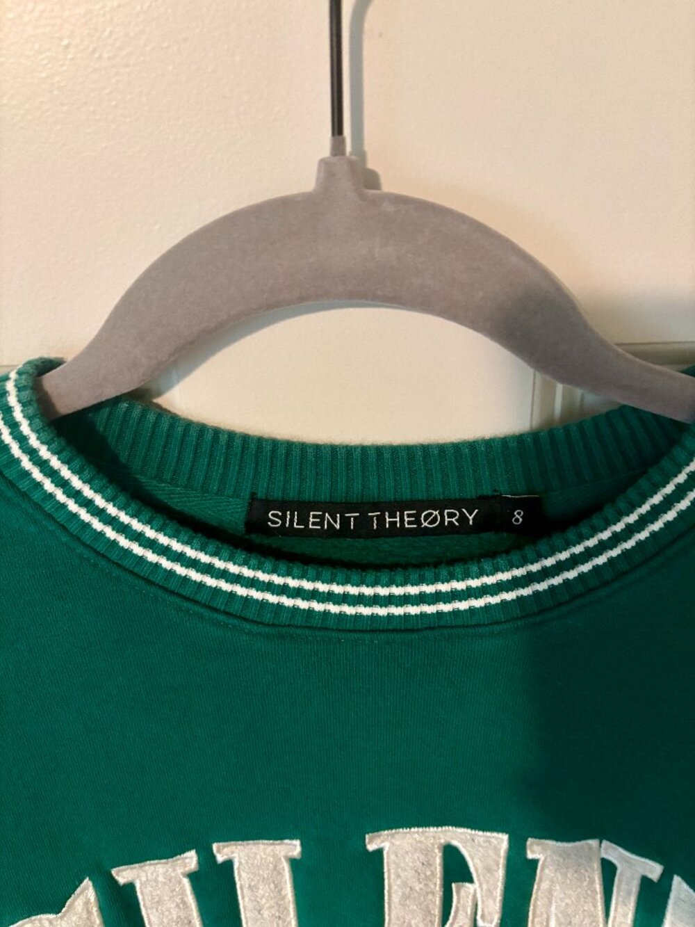 Silent Theory Green Varsity Crewneck Sweatshirt • Size 8 - Picture 3 of 5